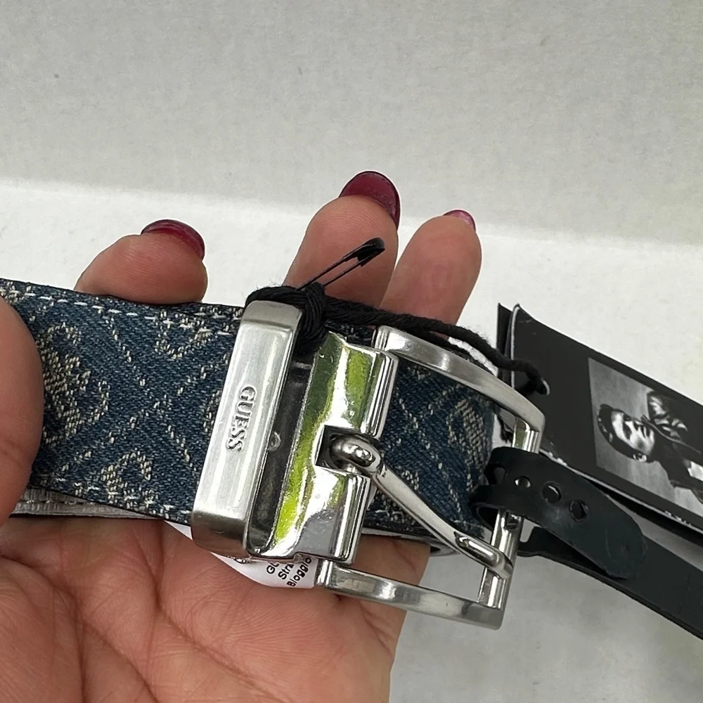 New Guess Men's Blue and Black Belt Bag SZ M